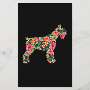 Schnauzer Blume Funny Dog Silhouette Blumengeschen Briefpapier
