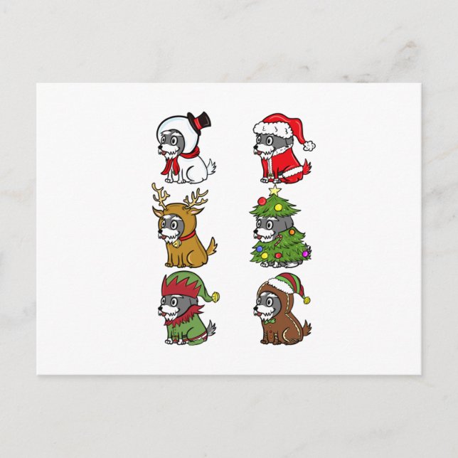 Schnauzer Christmas Kostüme Postkarte (Vorderseite)