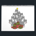 Schnauzer Christmas Tree Kalender<br><div class="desc">This Schnauzer Christmas Tree design makes a great gift for a Schnauzer owner. It feature a Miniature Schnauzer dog illustriert.</div>