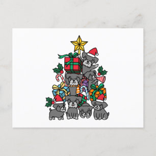 Schnauzer Christmas Tree Postkarte