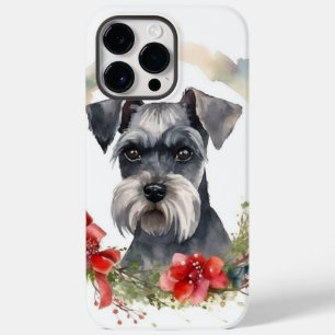 Schnauzer Christmas Wreath Festivals Case-Mate iPhone 14 Pro Max Hülle