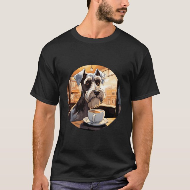 Schnauzer Coffee Funny Dog Getränk T-Shirt (Vorderseite)