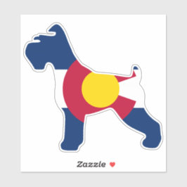 Schnauzer Colorado Flag Aufkleber