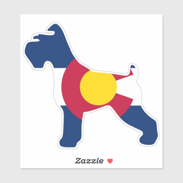 Schnauzer Colorado Flag Aufkleber (Blatt)