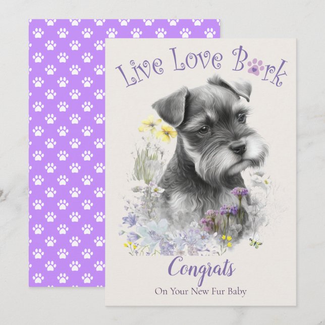 Schnauzer Dog Adoption, Gotcha Day Karte (Vorne/Hinten)