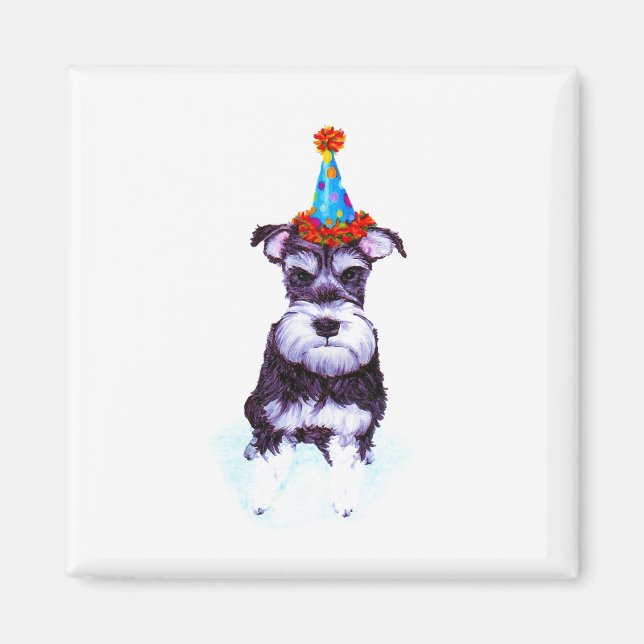 Schnauzer Dog Birthday Magnet (Vorne)