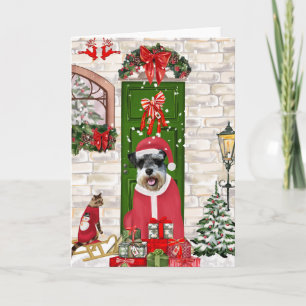 Schnauzer Dog Christmas Karte
