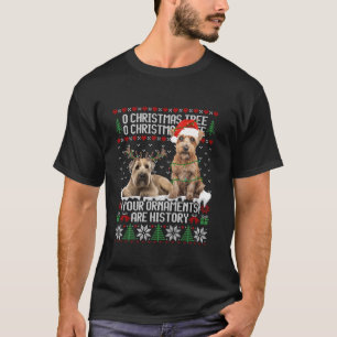 Schnauzer Dog Christmas Tree Lights Puppy Dog Lieb T-Shirt