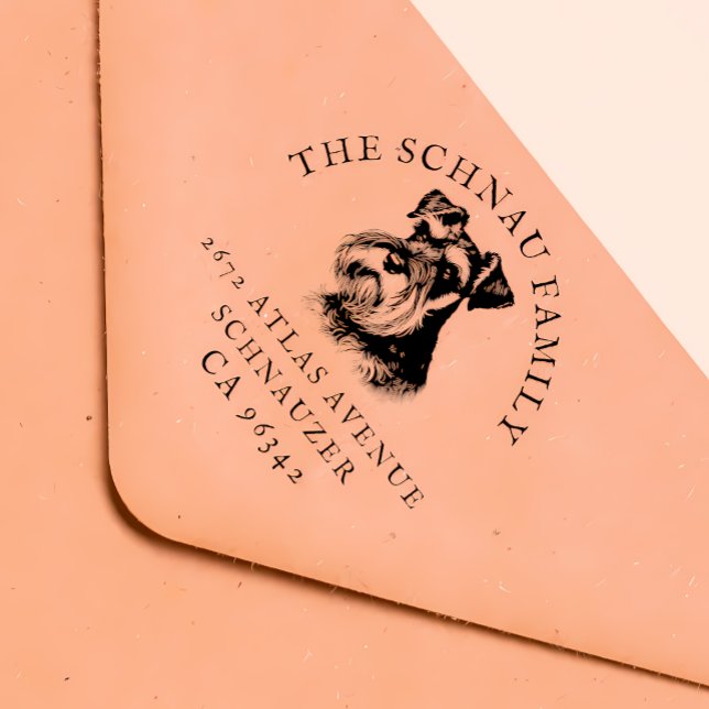 Schnauzer Dog Familienname Rücksendeadresse Gummistempel (Von Creator hochgeladen)