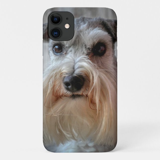 Schnauzer-Dog-Gesicht Case-Mate iPhone Hülle (Rückseite)
