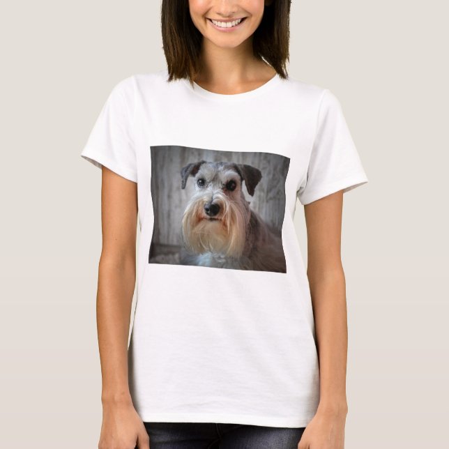 Schnauzer-Dog-Gesicht T-Shirt (Vorderseite)