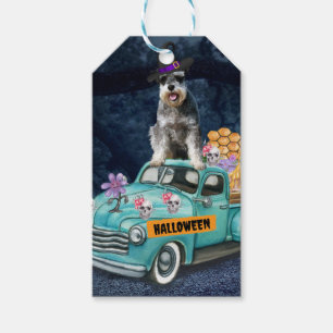 Schnauzer Dog Halloween Lkw Beängstigende Nacht Geschenkanhänger