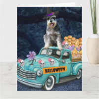 Schnauzer Dog Halloween Lkw Beängstigende Nacht