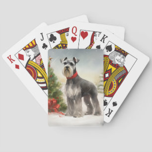 Schnauzer Dog im Schnee Weihnachten Spielkarten