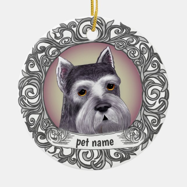 Schnauzer Dog Keramik Ornament (Vorne)