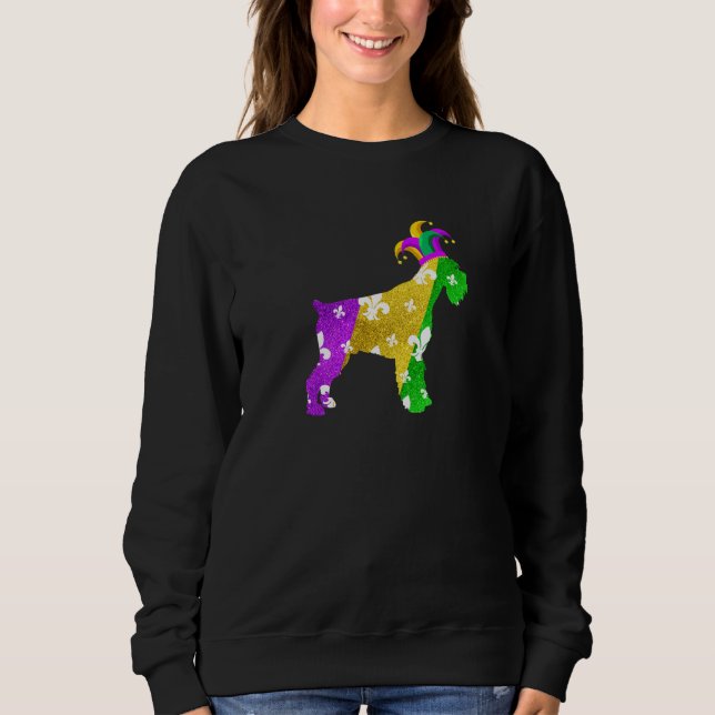 Schnauzer Dog Mardi Gras Carnivals Funny Puppy Lov Sweatshirt (Vorderseite)