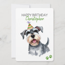 Schnauzer Dog Personalisiert Happy Birthday Flat Karte