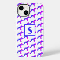 Schnauzer Dog Pink Silhouette Mono White