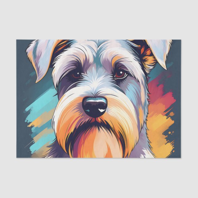 Schnauzer Dog Portrait Seidenpapier (Vorderseite)