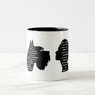Schnauzer Dog Sanity Zweifarbige Tasse