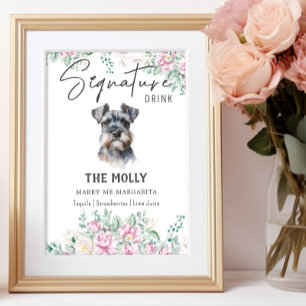 Schnauzer Dog Signature Drink Sign Poster