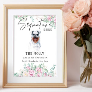 Schnauzer Dog Signature Drink Sign Poster