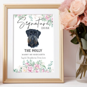 Schnauzer Dog Signature Drink Sign Poster