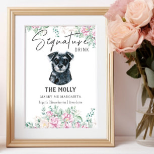 Schnauzer Dog Signature Drink Sign Poster