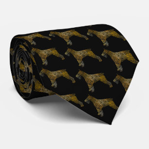Schnauzer Dog Silhouette Halloween Black Neck Krawatte