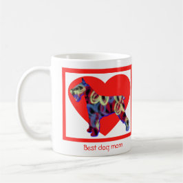 Schnauzer Dog Silhouette Valentinstag Rotes Herz Kaffeetasse