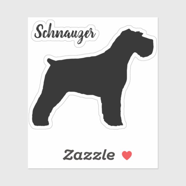 Schnauzer Dog Silhouette Vinyl Sticker (Blatt)