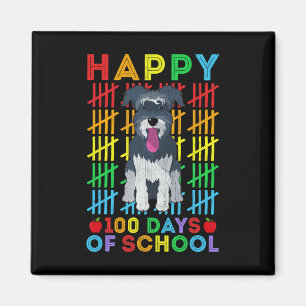 Schnauzer Dog Student glücklich 100 Tage der Schul Magnet
