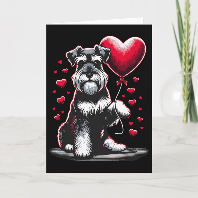 Schnauzer Dog Valentine's Day Dog Owner Valentine  Karte (Vorderseite)