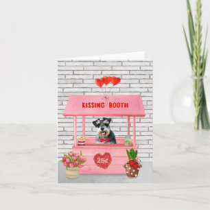Schnauzer Dog Valentine's Day Kissing Booth Karte