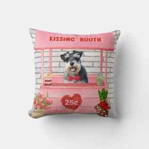Schnauzer Dog Valentine's Day Kissing Booth Kissen