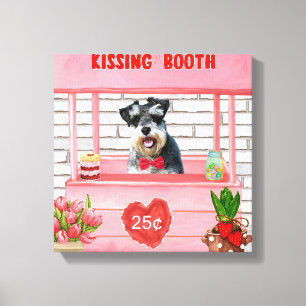 Schnauzer Dog Valentine's Day Kissing Booth Leinwanddruck
