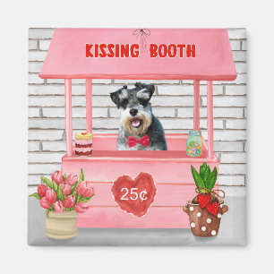 Schnauzer Dog Valentine's Day Kissing Booth Magnet
