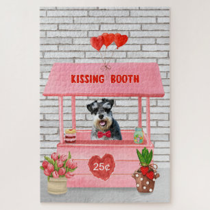 Schnauzer Dog Valentine's Day Kissing Booth Puzzle