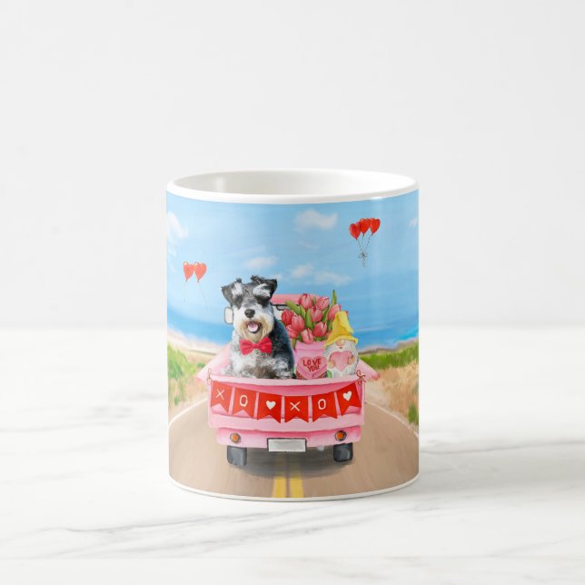Schnauzer Dog Valentine's Day Lkw Herz Kaffeetasse (Mittel)