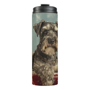 Schnauzer Dog Weihnachtsfest Thermosbecher