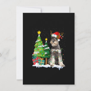 Schnauzer Dog Weihnachtsmannmütze Rentier Weihnach Einladung
