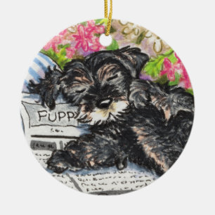 Schnauzer Dreams Print Keramikornament