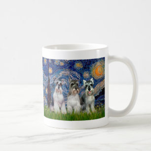 Schnauzer (drei) - Sternennacht Tasse