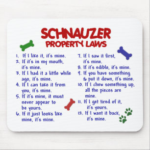 SCHNAUZER Eigentums-Gesetze 2 Mousepad