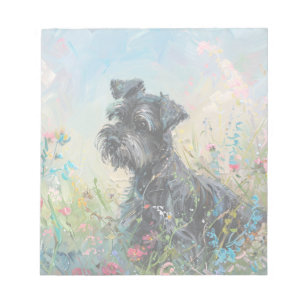 Schnauzer-farbige Wildblumen Notizblock