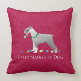 Schnauzer Feliz Naughty Dog Weihnachtsdesign Kissen