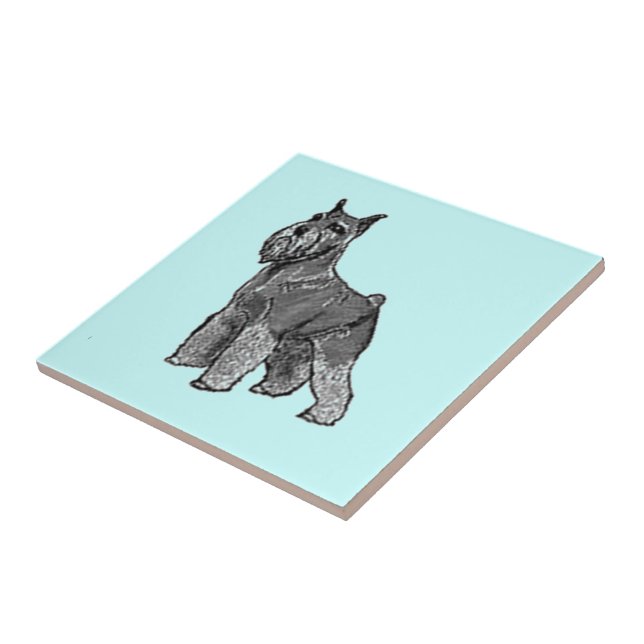 Schnauzer Fliese (Seite)