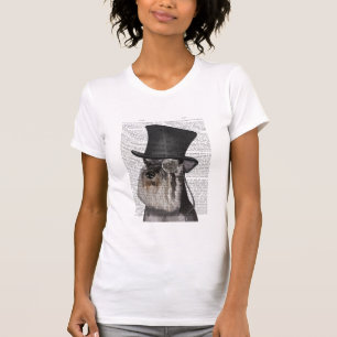 Schnauzer, Förmlicher Hund und Hut T-Shirt