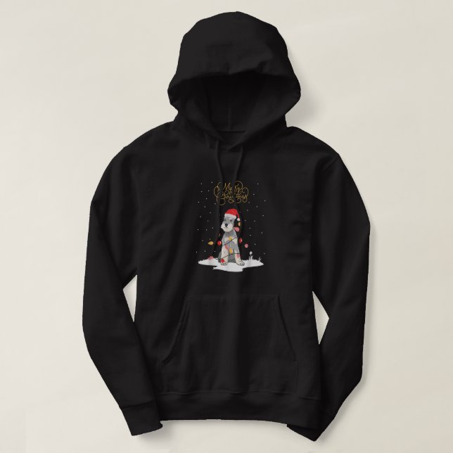 Schnauzer Frohe Weihnachten Weihnachten Weihnachte Hoodie (Design vorne)