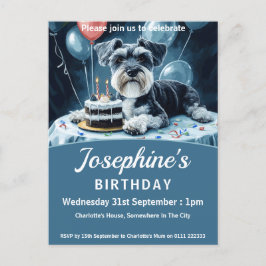 Schnauzer Geburtstagsfeier Einladungspostkarte